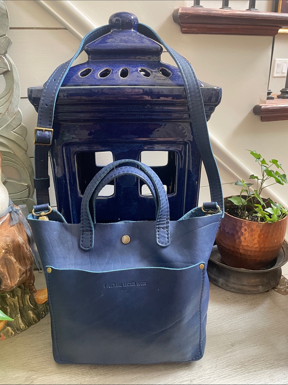 Cowboy Blue Mini Crossbody Tote Portland Leather Goods